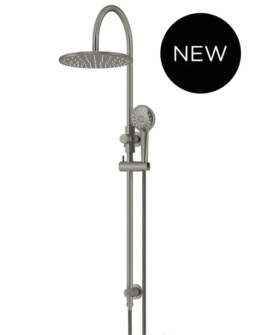 Meir Round Gooseneck Shower Set with 300mm Rose, Three-Function Hand Shower