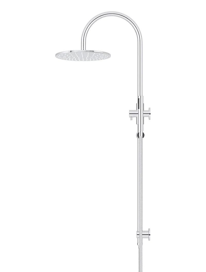 Meir Round Gooseneck Shower Set with 300mm Rose, Single-Function Hand Shower