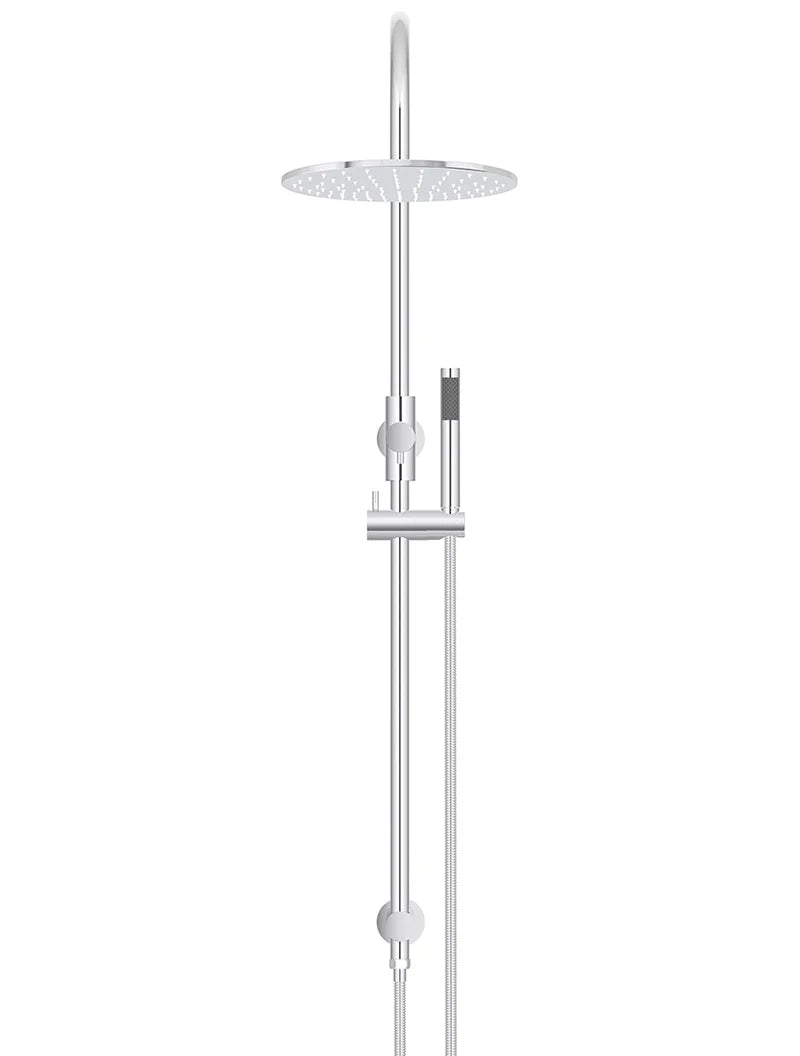 Meir Round Gooseneck Shower Set with 300mm Rose, Single-Function Hand Shower