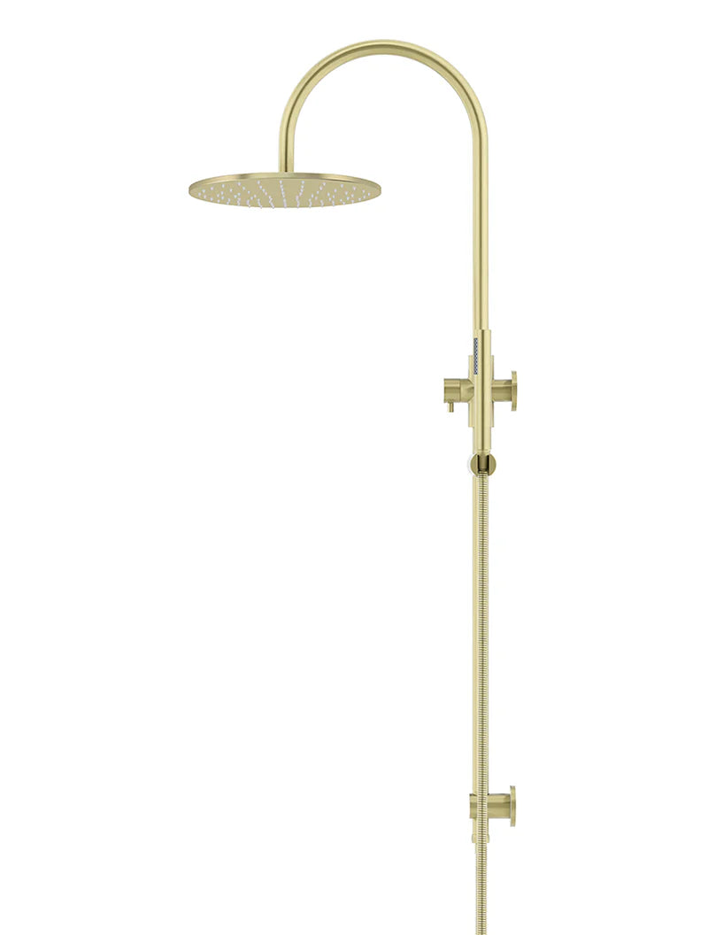 Meir Round Gooseneck Shower Set with 300mm Rose, Single-Function Hand Shower