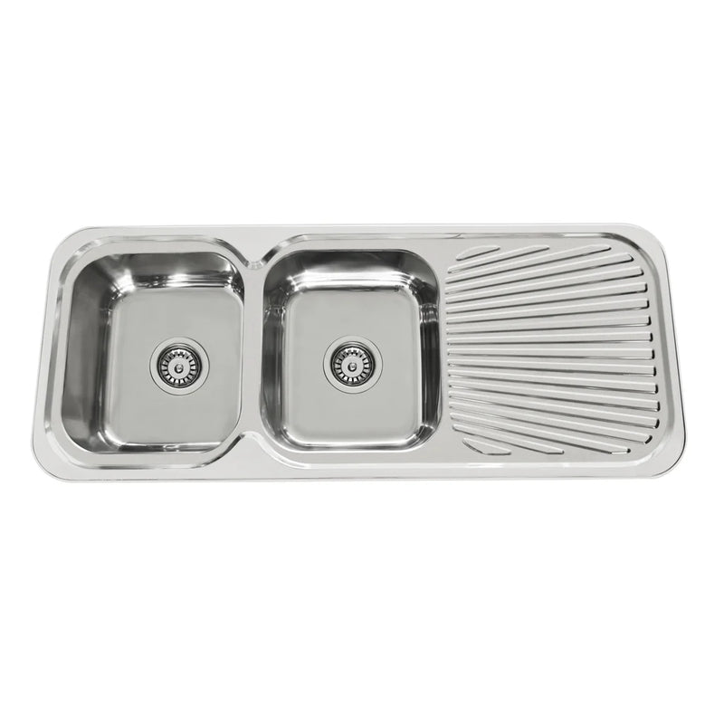 Suprema Double bowl single drainer