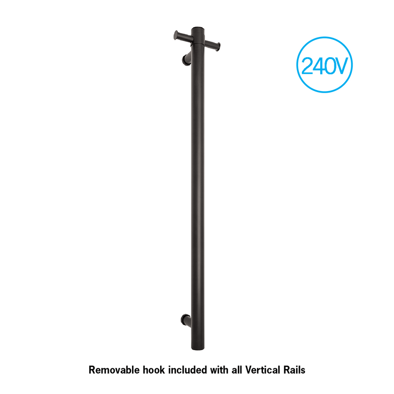 VSH900H Round 240Volt Vertical Single Heated Towel Rail