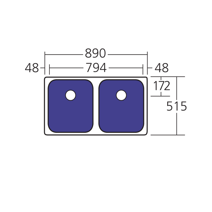 Oliveri  Nu-Petite Double Bowl Undermount Sink