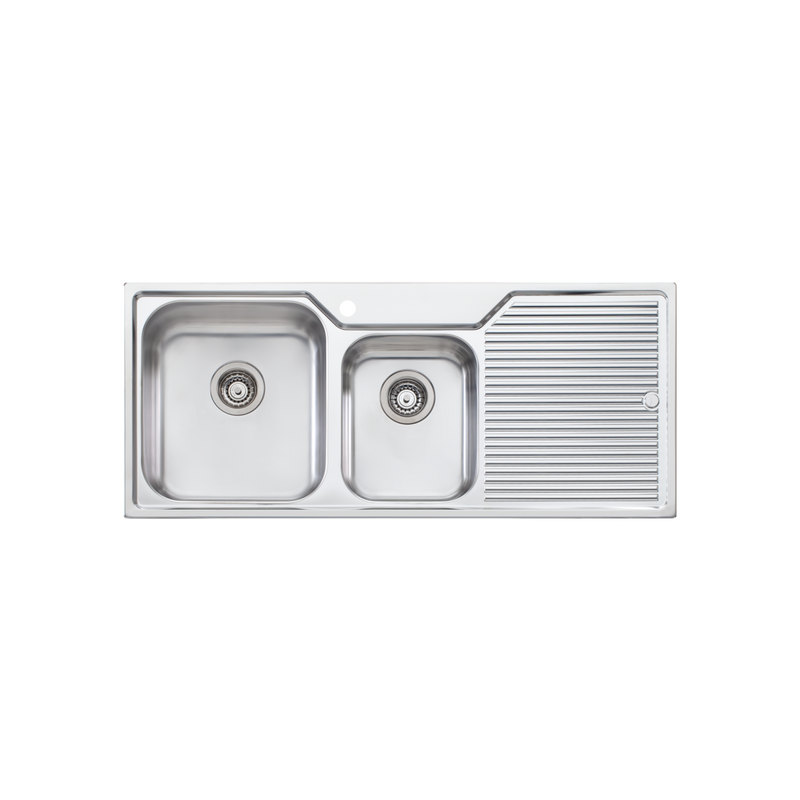 Oliveri Nu-Petite  1 & 3/4 Bowl Top mount Sink With Drainer 1150mm