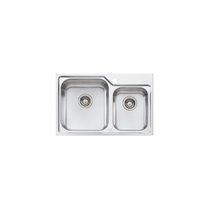 Oliveri Nu-Petite 1 & 3/4 Bowl Topmount Sink 775mm