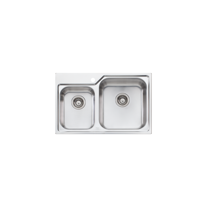 Oliveri Nu-Petite 1 & 3/4 Bowl Topmount Sink 775mm