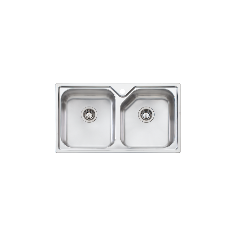 Oliveri Nu-Petite Double Bowl Topmount Sink 875mm Double Bowl