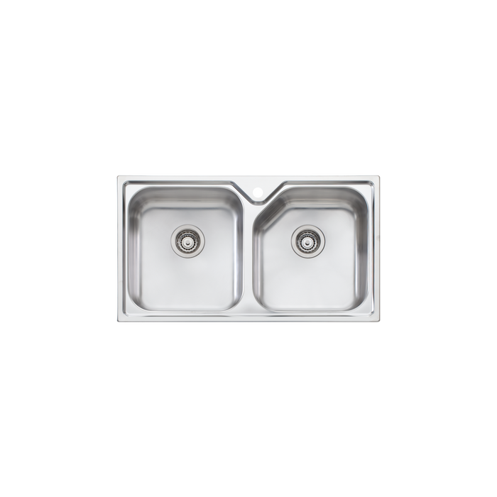 Oliveri Nu-Petite Double Bowl Topmount Sink 875mm Double Bowl