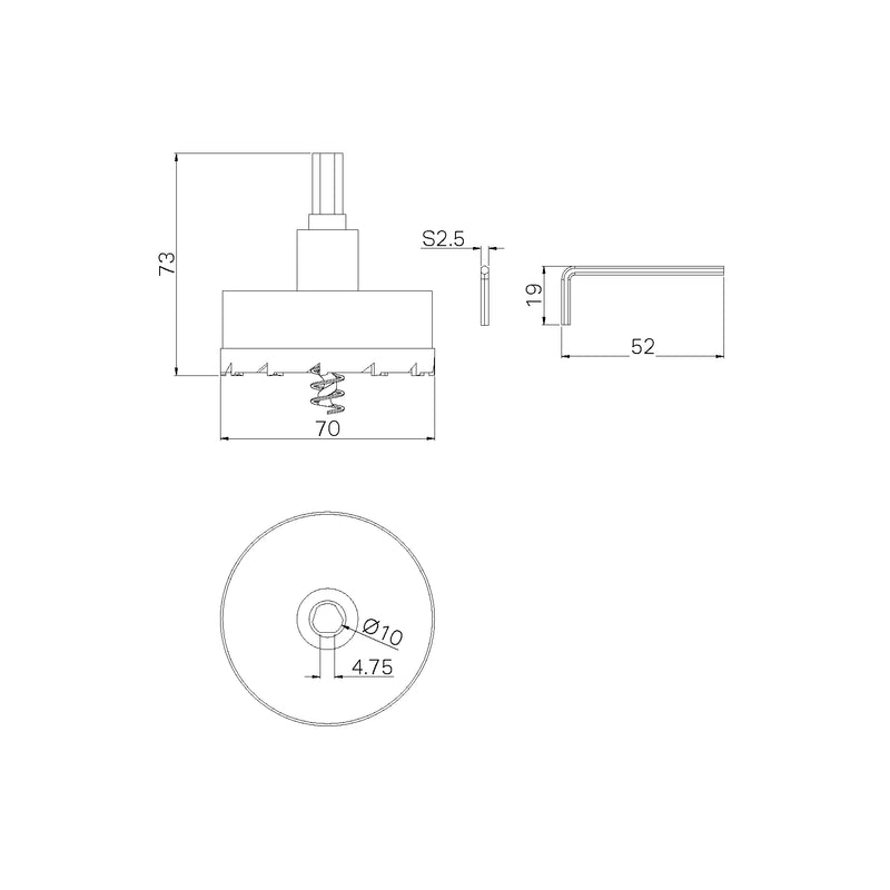 Nero 70mm Hole Saw Only