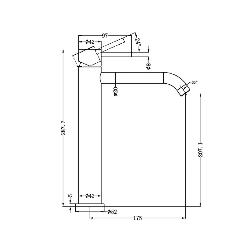 Nero Zen SS316L Tall Basin Mixer