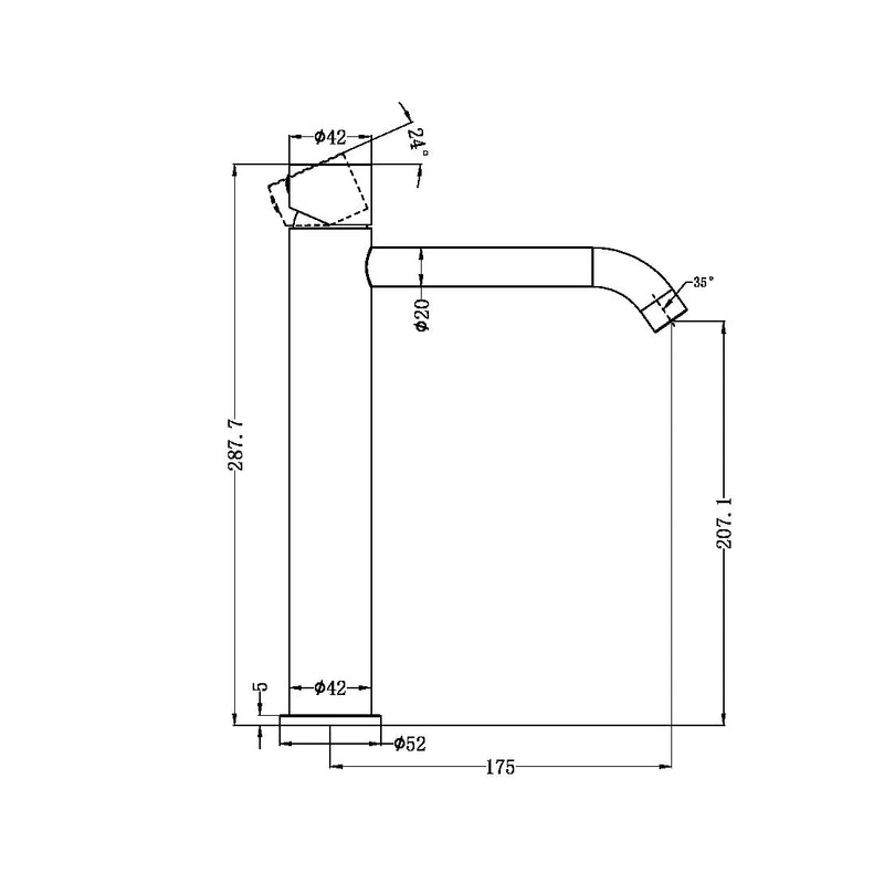 Nero Zen SS316L Tall Basin Mixer Handless