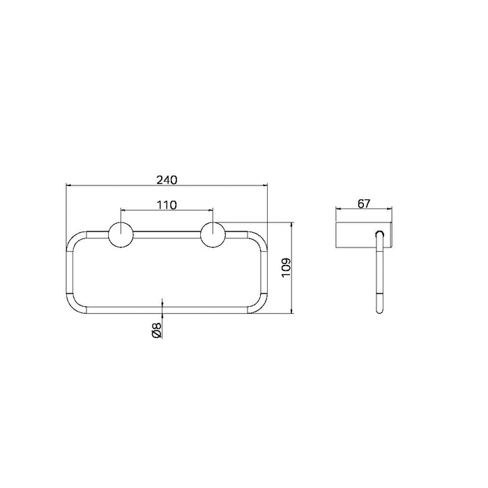 Nero Zen SS316L Hand Towel Ring