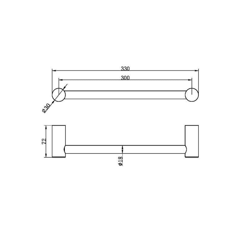 Nero Zen SS316L Hand Towel Rail