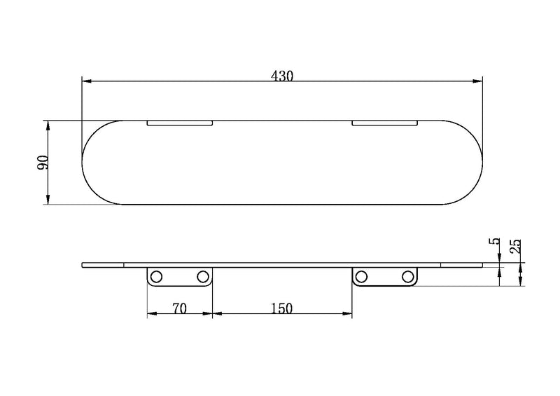Nero Zen SS316L Metal Shower Shelf