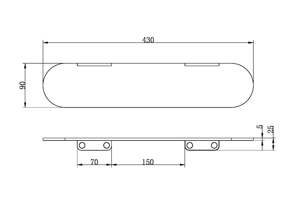 Nero Zen SS316L Metal Shower Shelf