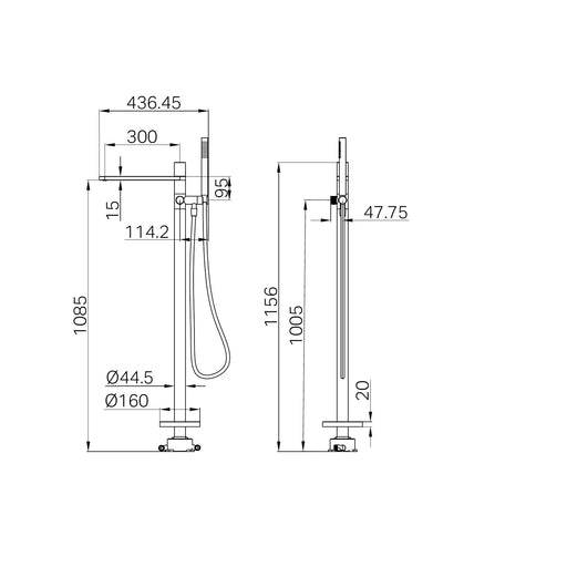 Nero Pure SS316L Progressive Freestanding Bath Mixer