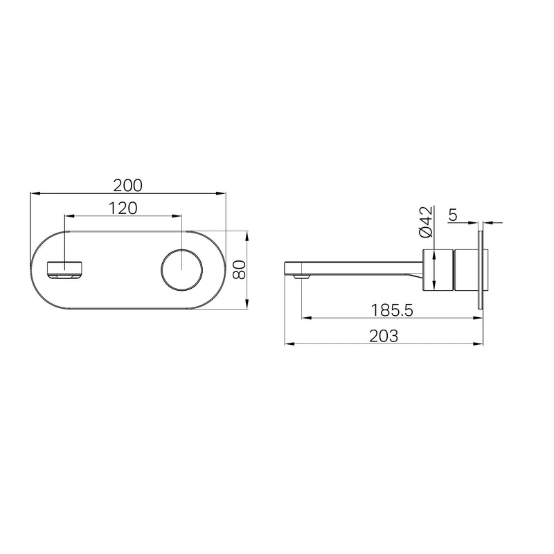 Nero Pure SS316L Progressive Wall Basin/Bath Mixer Trim Kits