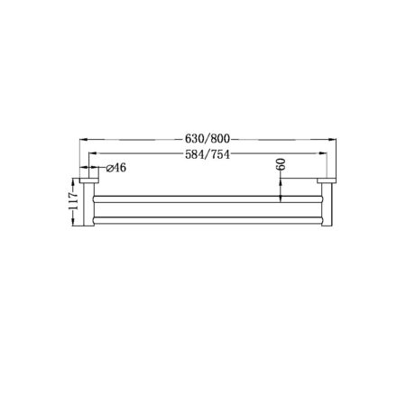 Nero Mecca Double Towel Rail