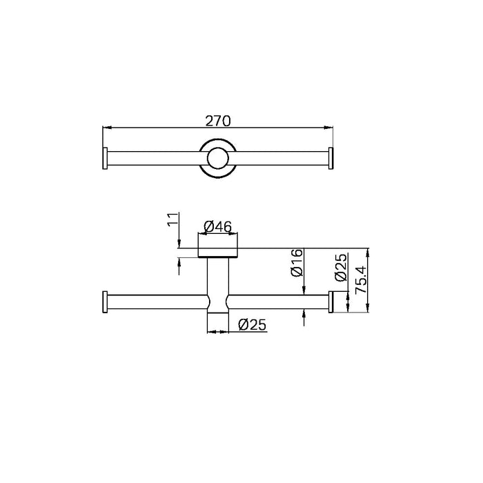 Nero Mecca Double Toilet Roll Holder