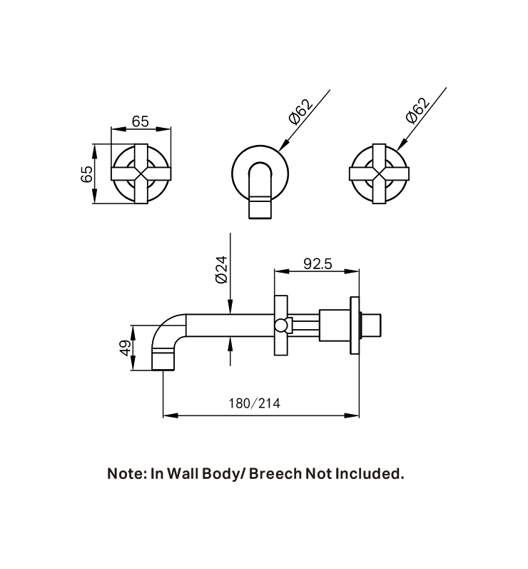 Nero X Plus Wall Basin Set