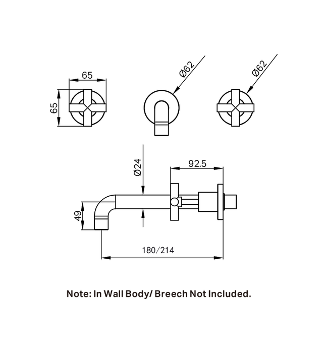 Nero X Plus Wall Basin Set