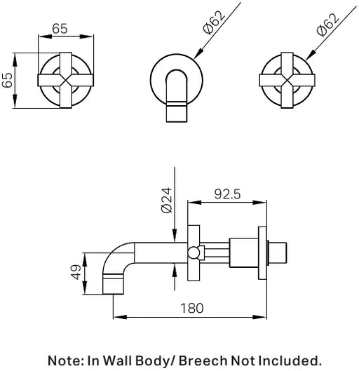 Nero X Plus Wall Basin Set