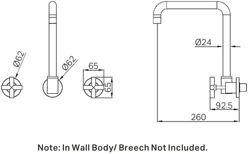 Nero X Plus Wall Kitchen Set Swivel Spout