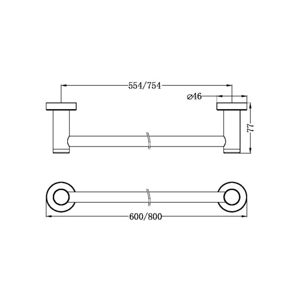 Nero Classic Single Towel Rail