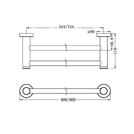 Nero Classic Double Towel Rail
