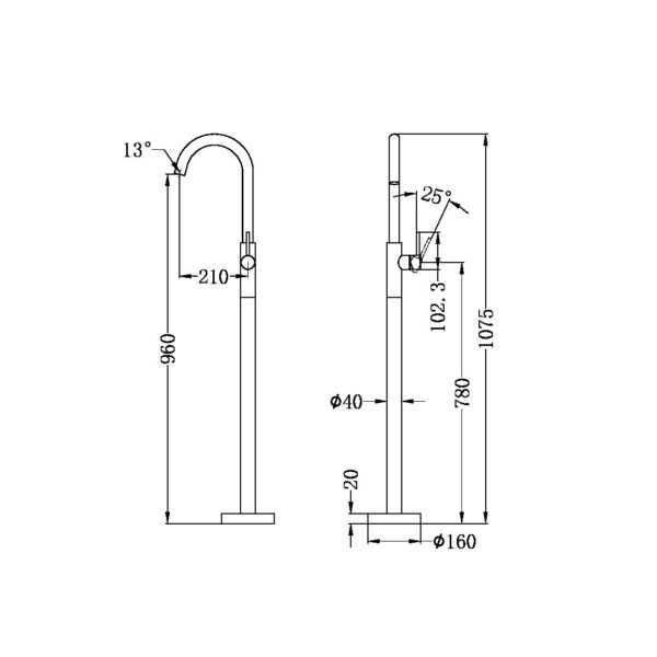 Nero Mecca Freestanding Bath Mixer