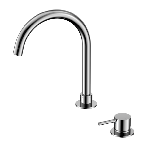 Nero Mecca Hob Basin Mixer Round Swivel Spout