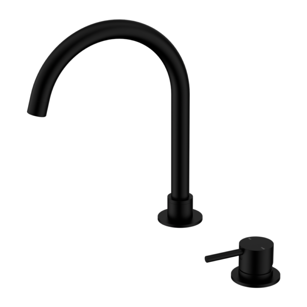 Nero Mecca Hob Basin Mixer Round Swivel Spout