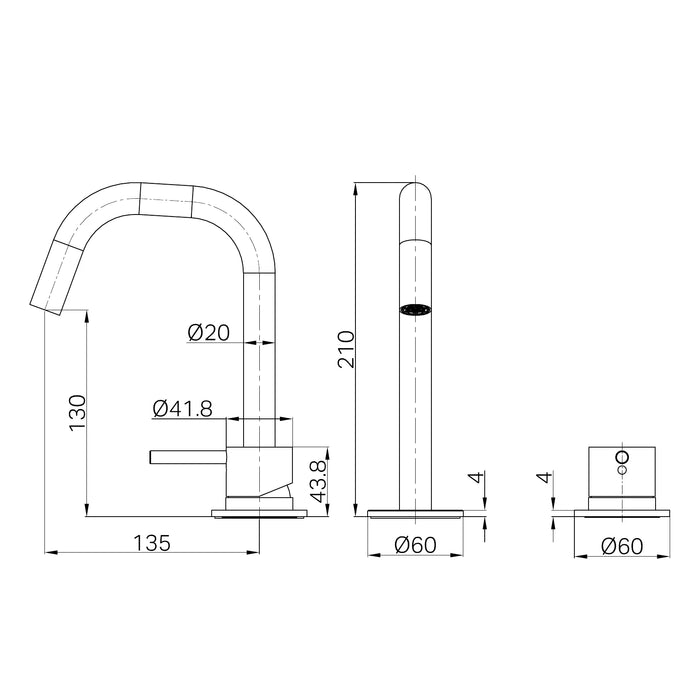 Nero Mecca Hob Basin Mixer Set Edge Spout