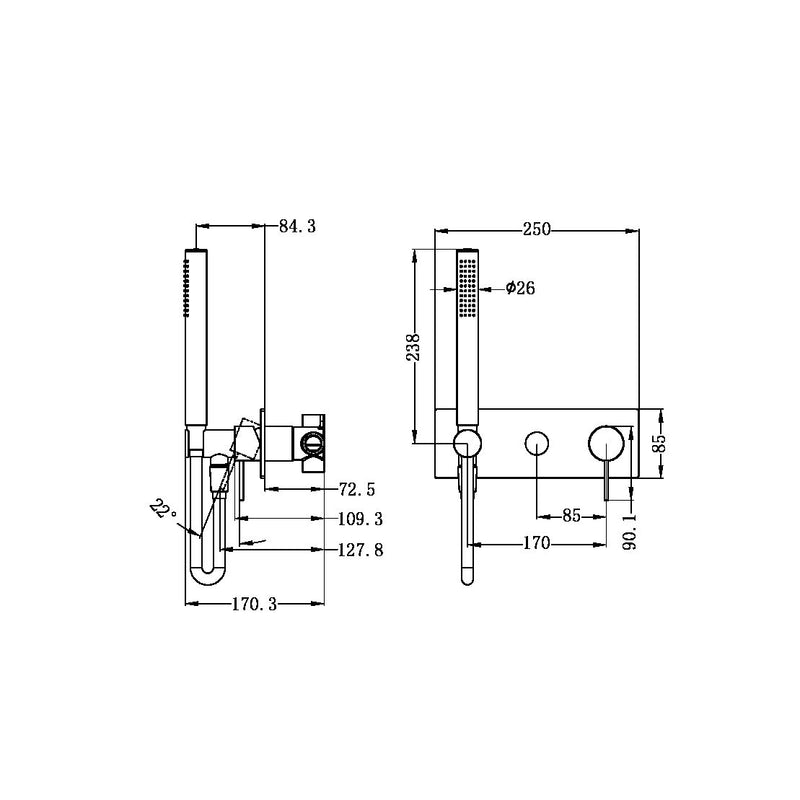 Nero Mecca Shower Mixer Divertor System
