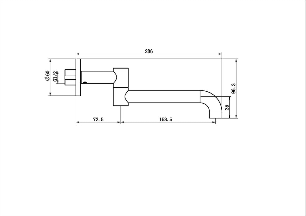 Mecca Wall Mounted Swivel Bath Spout