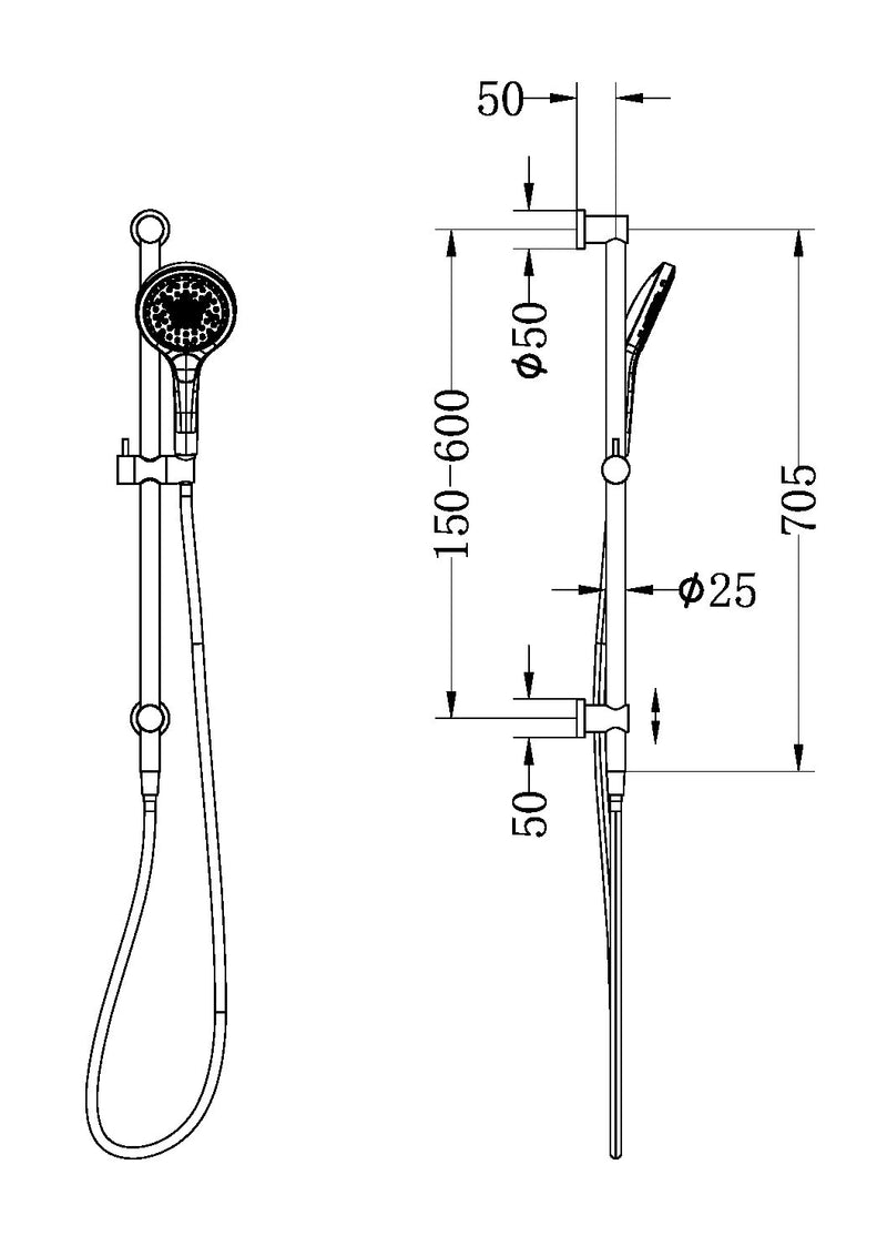 Nero Mecca Shower Rail with Air Shower II- Top Inlet
