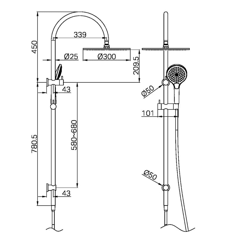 Nero Mecca Twin Shower with Air Shower II
