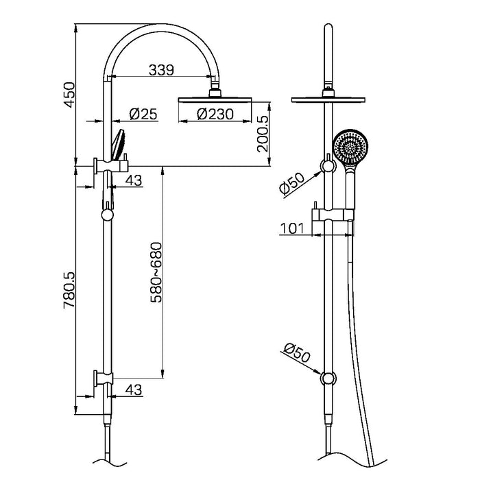Nero Mecca Twin Shower with Air Shower