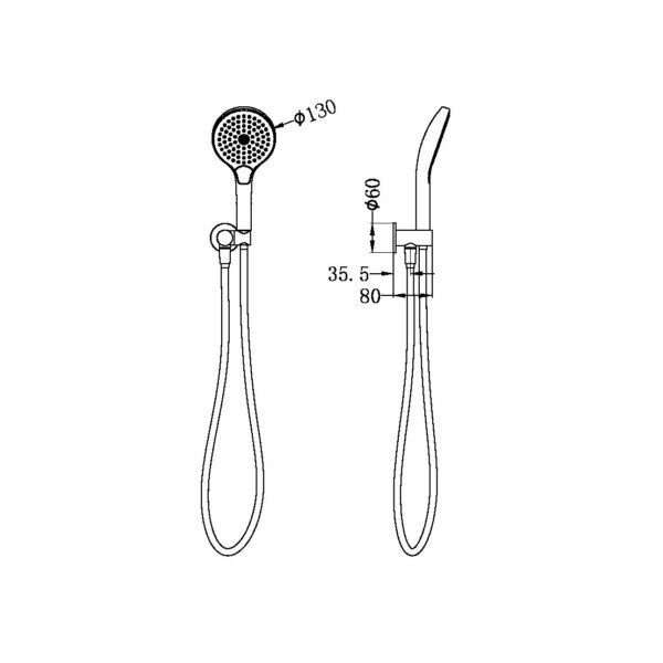 Nero Mecca Shower on Bracket with Air Shower II