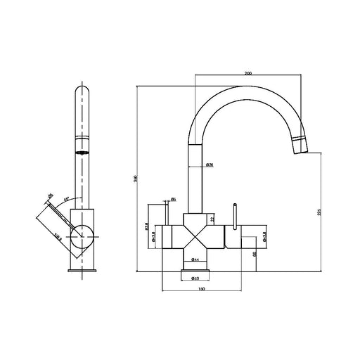 Nero Mecca 3 Way Filtered Mixer Tap
