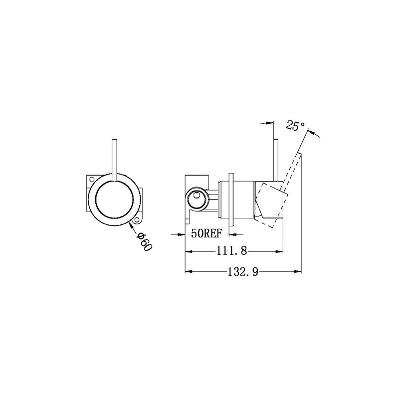 Nero Mecca Shower Mixer Handle Up Plate