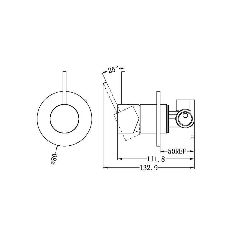 Nero Mecca Shower Mixer Handle Up Plate