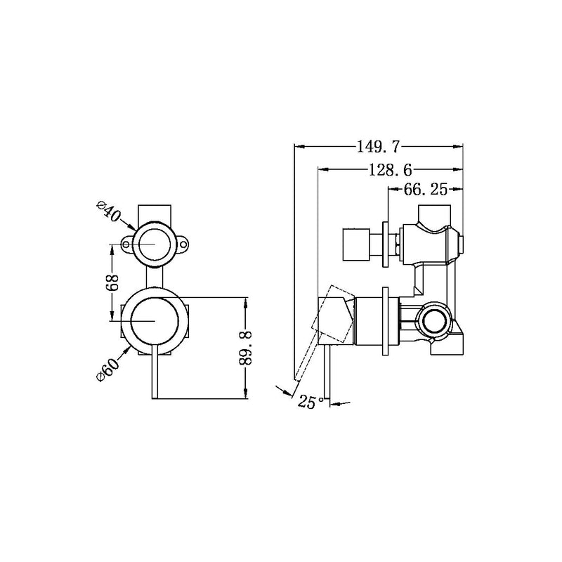 Nero Mecca Shower Mixer with Divertor Separate Back Plate