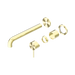 Nero Mecca Wall Basin/Bath Mixer Separate Back Plate 260mm Trim Kits Only Brushed Gold