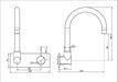 Nero Mecca Wall Basin/bath Mixer Swivel Spout Handle Up Trim Kits Only