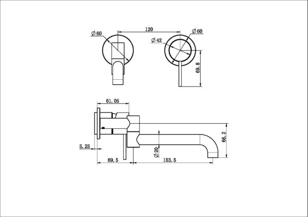 Nero Mecca Wall Basin/bath Mixer Swivel Spout Trim Kits Only