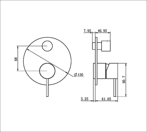 Nero Mecca Shower Mixer with Divertor Trim Kits