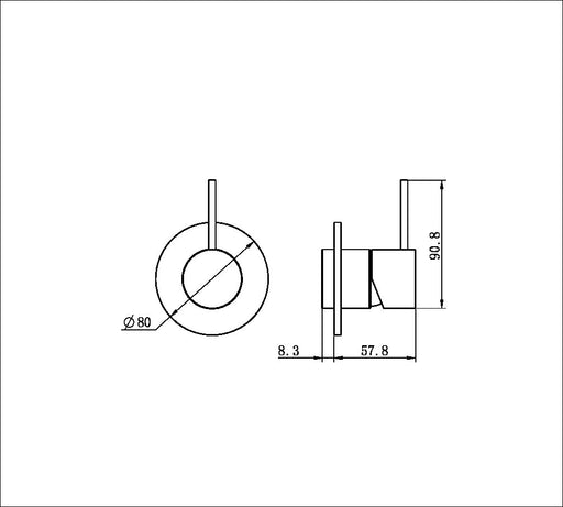 Nero Mecca Shower Mixer Handle Up Plate Trim Kits