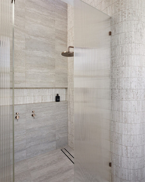 Nero Tile Insert V Channel Floor Grate 89MM Outlet with Hole Saw