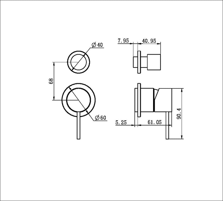 Nero Mecca Shower Mixer with Divertor Separate Back Plate Trim Kits